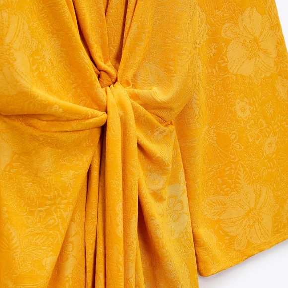 NWT Zara Knotted Jacquard Dress - Picture 4 of 7